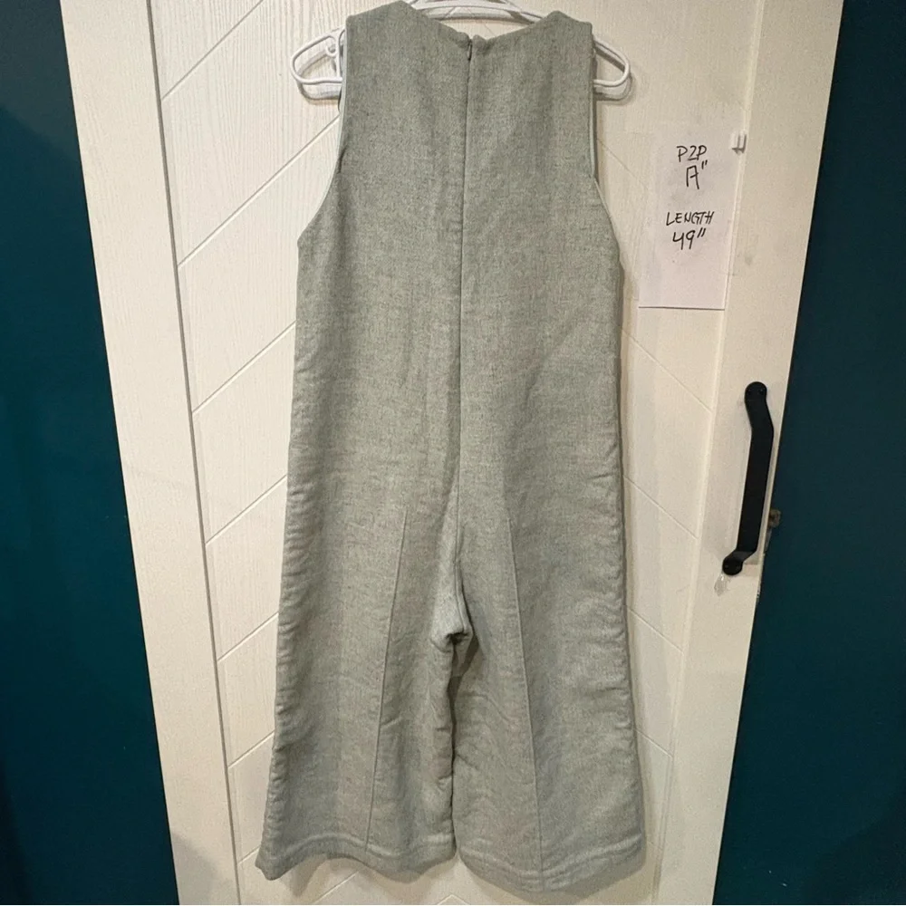 Zara Trafaluc Wool Blend V-Neck Jumpsuit | Minimal Chic Tailored Medium - Picture 7 of 7